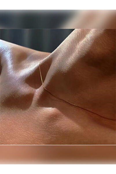 PURE BERRY UNISEX GOLD İNCE YILAN ŞIK ÇELİK KOLYE