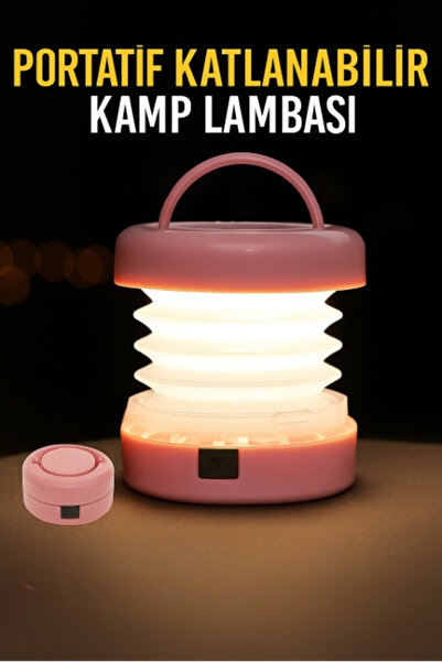 Ecuy Portatif Katlanabilir Kamp Lambası Pille Çalışan Kamp Lambası Askı Apara...