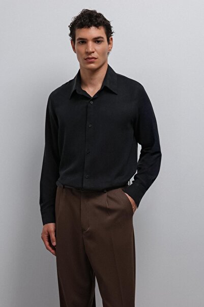 Antioch Men's Black Technical Regular Fit Shirt