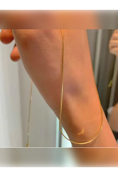 PURE BERRY UNISEX GOLD İNCE YILAN ŞIK ÇELİK KOLYE