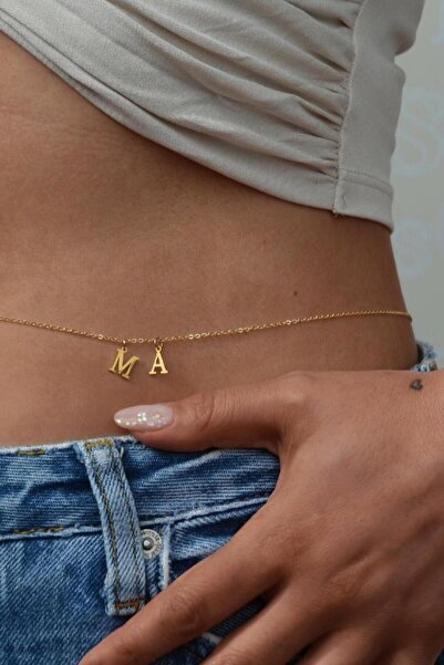 Sacce Scarves&Accessories Kişiselleştirilebilir Çift Harfli Zincir - Bel Zinc...