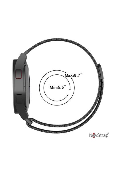 NovStrap Huawei Watch Gt6 41mm Gt4 41mm Gt5 41mm ile Uyumlu Kordon (18mm Pimli) Mıknatıslı Metal Hasır Kayış
