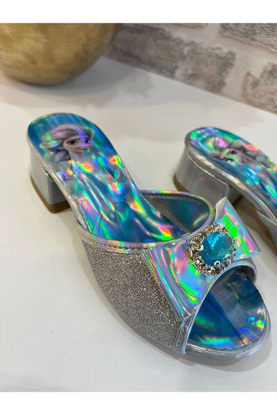 ROSE SHOES KİDS Yaz Style Silvery Comfortable Heelled Slippers