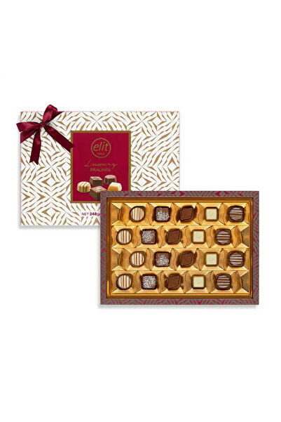 Elit Çikolata Luxury Praline Spesiyal Çikolata Bordo Kutu 248g Glutensiz