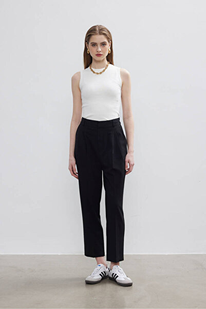 BE BLUE Black Iron-On Patterned Pants