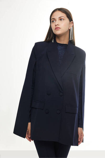 BE BLUE Μπλέιζερ με μπλε μανδύα