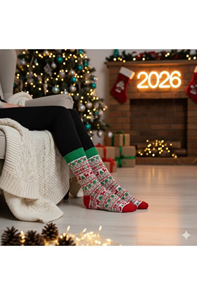 Çorap Kurdu Новогодишни коледни шарки - Комплект от 5 чорапа в кутия