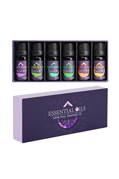 Innovium Set de uleiuri esențiale ™ – 6 arome Lavandă, Portocală, Lămâie, Arbore de ceai, Rozmarin, Mentă..