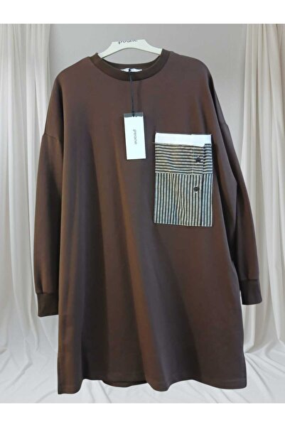 Puane Women's Comfortable Fit Pocket Detailed Hijab Tunic