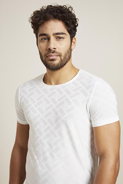Efor TS 769 Slim Fit Beyaz Spor T-Shirt
