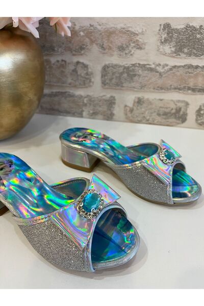 ROSE SHOES KİDS Yaz Style Silvery Comfortable Heelled Slippers