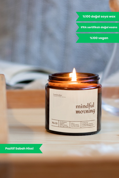 Luminolier Bergamot, Mandalina & Yasemin Kokulu Amber Cam Kavanoz Mum – %100 ...