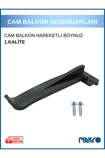 GLASSMAKRO Cam Balkon Standart Klavuz | Tekerlek Desteği | Hareketli Boynuz