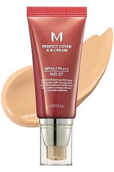 Missha M Perfect Cover BB Cream No. 27 Honey Beige, Medium Shade SPF 42, High PA+++, 48ml, Tinted Mo