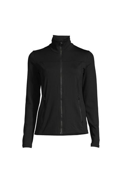 Casall 22160-901 Rib Detail Training Kadın Siyah Dik Yaka Slim Fit Zip Ceket