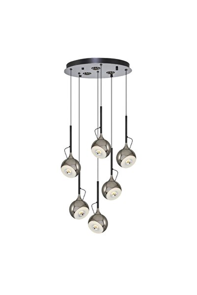 Özcan Aydınlatma 2822-6A-24 Fleas 6'LI Yuvarlak Sarkıt Platin