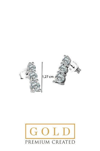 So CHIC... Beyaz Altın Sertifikalı Premium Created Taşlı Su Yolu Küpe