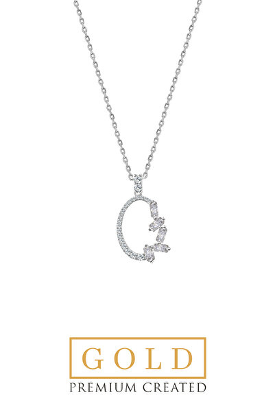 So CHIC... Beyaz Altın Sertifikalı Premium Created Taşlı 42 Cm Kolye