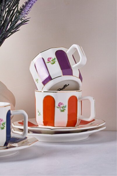 Perotti 16854 Acem 6 Kişilik Porselen Kahve Takımı