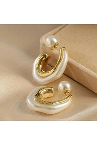 Luxiva bijuteri inci detaylı küpe