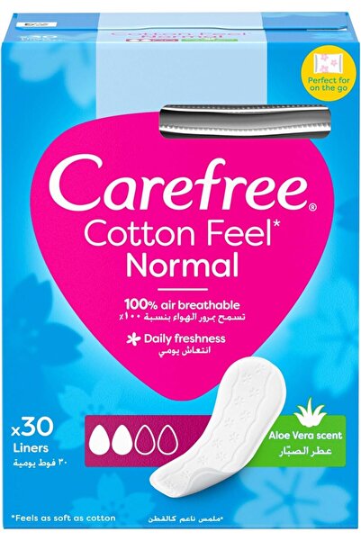 Carefree فوط صحية يومية بخلاصة الصبار 30 قطعة (أخضر) (5198)