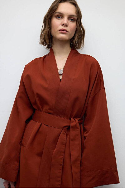 BE BLUE KİREMİT KİMONO TRENÇKOT