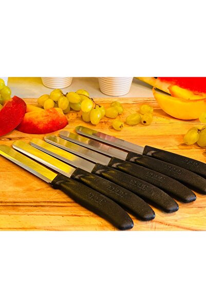 Rooc Set of 6 Ultra Sharp Serrated Blades, Black, 22 cm 100% Guaranteed Stainless Steel