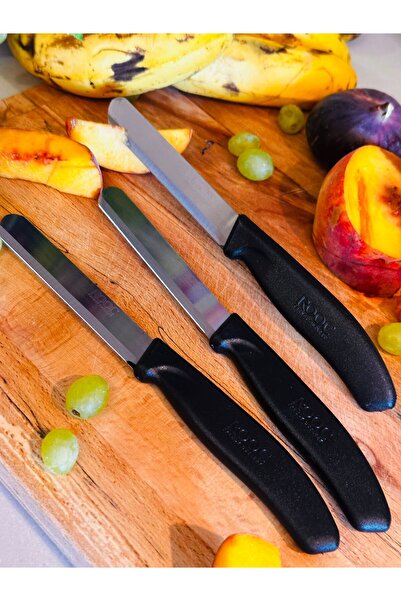 Rooc Set of 3 Ultra Sharp Serrated Knives, 22 cm 100% Guaranteed Stainless Steel