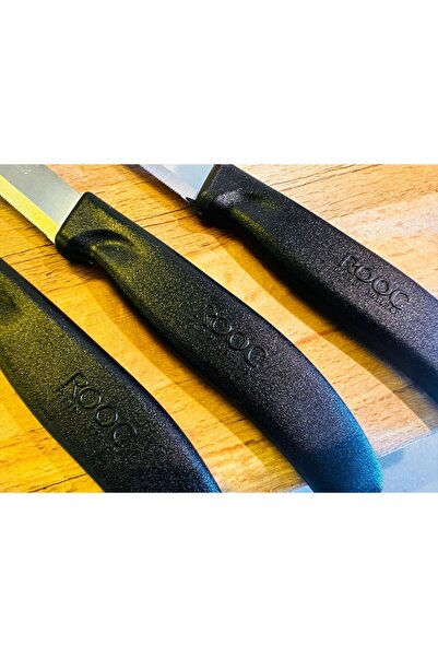 Rooc Set of 3 Ultra Sharp Serrated Knives, 22 cm 100% Guaranteed Stainless Steel