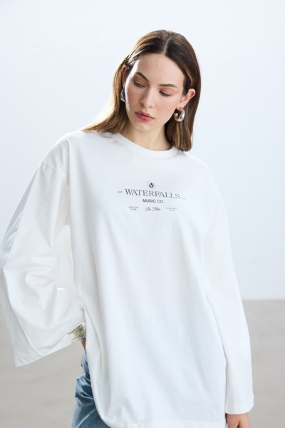 BE BLUE Long Sleeve WaTerfalls T-Shirt