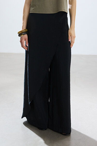 BE BLUE Black Pareo Fabric Trousers