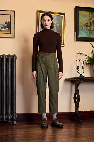 BE BLUE HAKİ KADİFE BİNİCİ PANTOLON