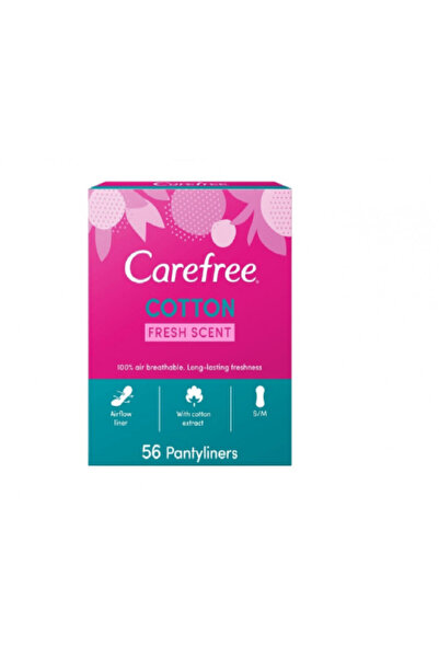 Carefree PANTYLINERS COTTON FRESH 56-58PCS (BLUE)(2613)