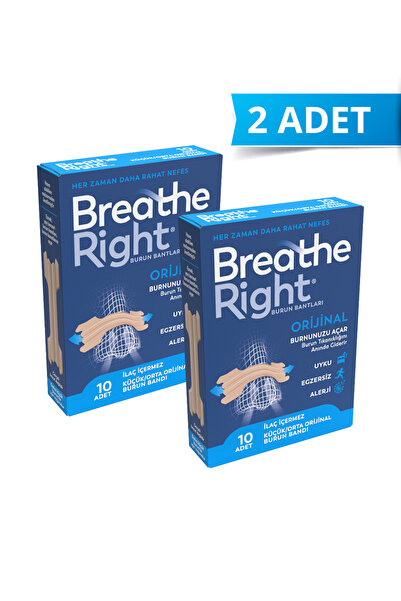Breathe Right Burun Bandı Orijinal (KLASİK) Küçük/orta 10’lu, 2 Kutu