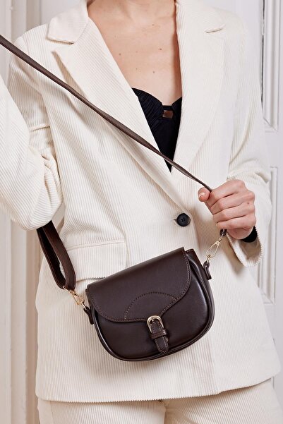 Mopia Acı Kahve Kadın Kapaklı Çapraz Askılı Çanta