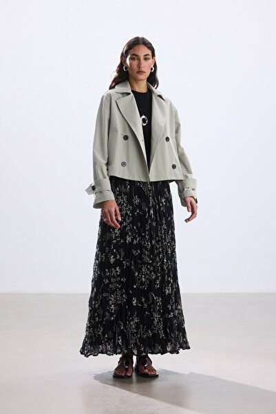 BE BLUE TAŞ KISA KRUVAZE MİNİMAL TRENÇKOT