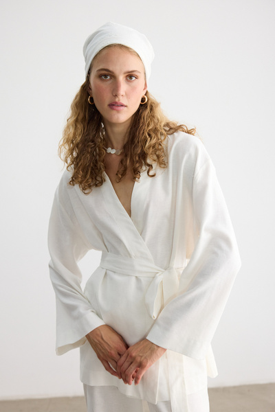 BE BLUE EKRU ΒΑΜΒΑΚΙ ΛΙΝΟ ΚΙΜΟΝΟ