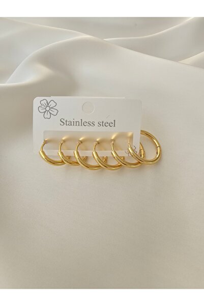 Zivazer Store Women's Steel Tarnish-Free 6-Piece Hoop Earrings