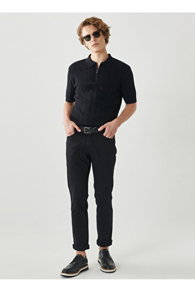 ALTINYILDIZ CLASSICS Normal Bel Dar Paça Slim Fit Siyah Erkek Pantolon 4A1400...
