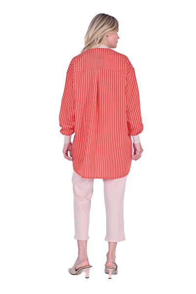 Invee Оранжева раирана риза модел 6970