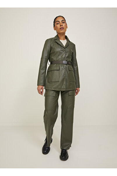 JJXX Antrasit Kadın Deri Görünümlü Pantolon 12217826