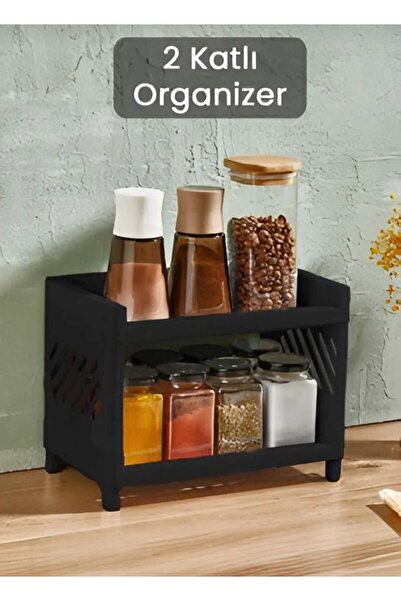CEPHOME 2 Katlı Plastik Ayrılabilir Mutfak Organizeri