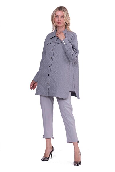 Invee Kapitone Gömlek GRİ