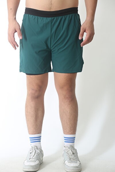 Man Of Man Gefütterte Strumpfhosen-Shorts für Fitnessstudio und Fitness, Unisex, verstecktes Taschendetail