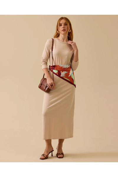 SCL Yuvarlak Yaka Uzun Kollu Basic Elbise