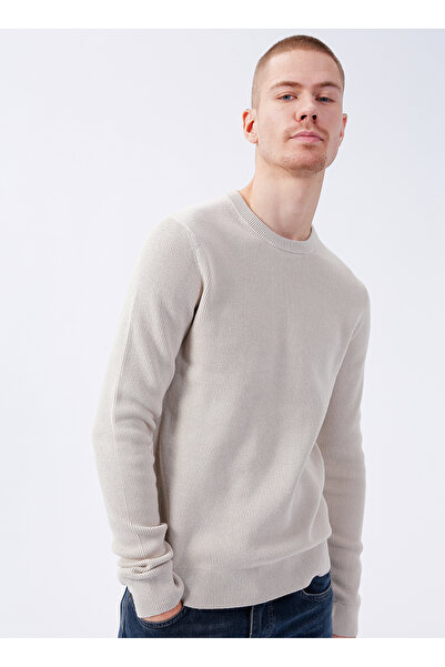 Only & Sons Onsphil Reg 12 Struc Crew Knit Noos 22022855   Silver Lining