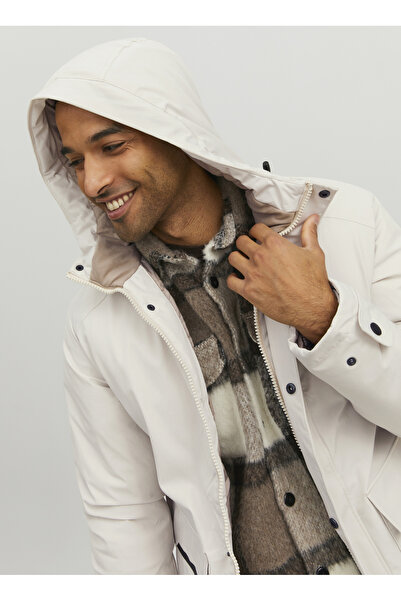 Jack & Jones Beige Men's Hooded Coat 12211896_Jjetiko Parka Sn