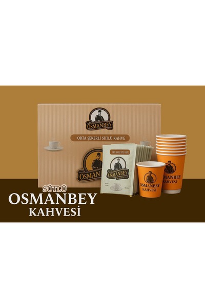 OSMAN BEY KAHVESİ 10 SANİYEDE HAZIR TÜRK KAHVESİ 50'lİ paket- 50 adet kahve bardagı hediyedir.SÜTLÜ