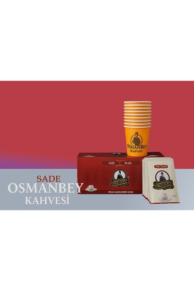 OSMAN BEY KAHVESİ 10 SANİYEDE HAZIR TÜRK KAHVESİ 50'li paket 50 ad kahve bardagı hediyedir. SADE