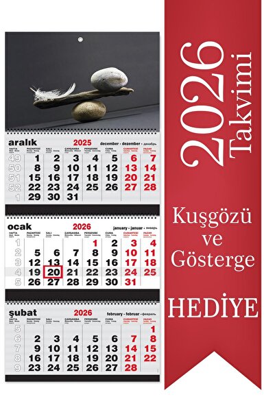 StickerArt 2026 Jumbo Boy Gemici Takvimi Denizci Duvar Takvimi 39x87 cm